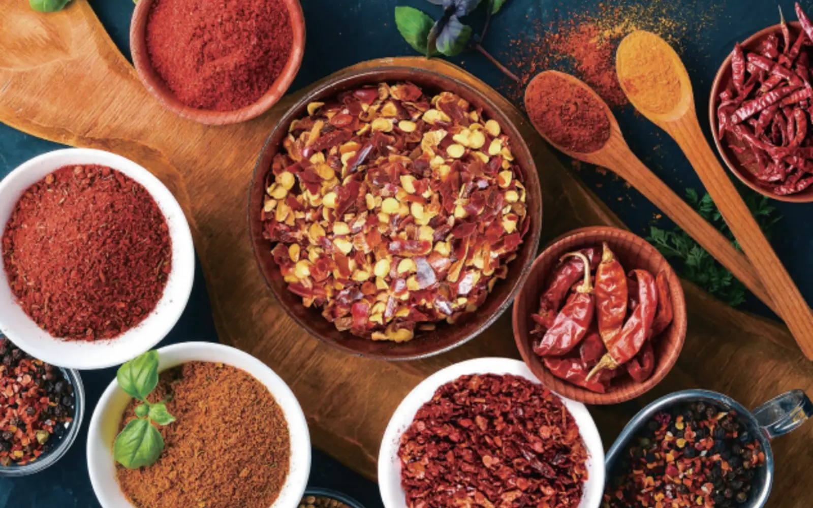 Korean chili powder, chili flakes and dry seasonings